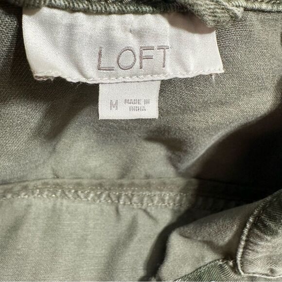 LOFT GORPCORE UTILITY ARMY CAMO CROPPED BUTTON UP LONG SLEEVE JACKET MEDIUM - Picture 7 of 13